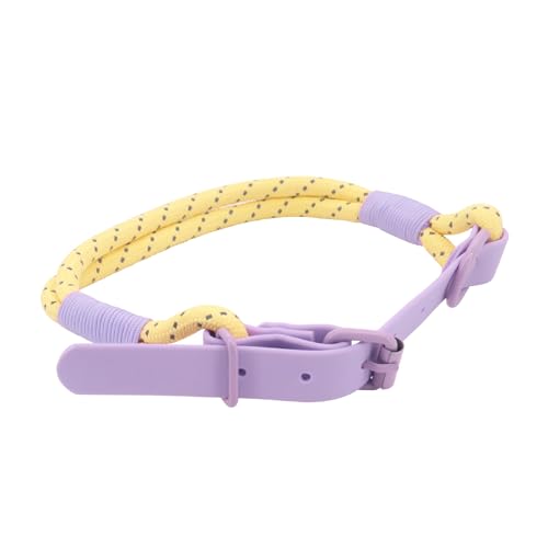 Beowanzk Hundehalsband, reflektierendes Hundehalsband, Supreme mit weichem & starkem Nylon, Hundehalsbänder für kleine, mittelgroße Hunde (Lila-Gelb, M) von Beowanzk