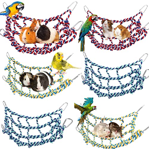 Berlune 6 Stück Ratten-Kletternetz, Spielzeug, kleine Tierhängematte, Hamsterbrücke, bunte Vogelleiter, kleine Tiere, Baumwollseil, Brücke, Haustier, Ratten, Lebensraum, Dekoration und Spielen Berlune 6 Stück Ratten-Kletternetz, Spielzeug, kleine Tierhängematte, Hamsterbrücke, bunte Vogelleiter, kleine Tiere, Baumwollseil, Brücke, Haustier, Ratten, Lebensraum, Dekoration und Spielen von Berlune