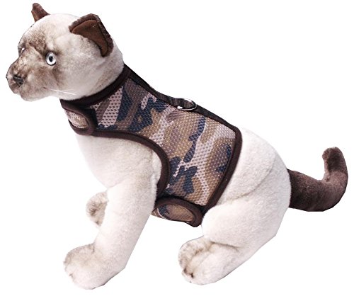 Katzengeschirr Cat Walking Jacket Brustgeschirr Weste ausbruchsicher NO Escape braun Camouflage Tarnfarben (Medium) von Beroni