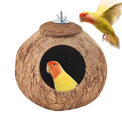 Berriphonia Gentoo - -Nisthütte, Kokosnisthaus für Vogelkäfig, Garten, Park, Balkon, Haustierzuchthütte, Innen- und Außenbereich, Dekoration für Lovebirds von Berriphonia