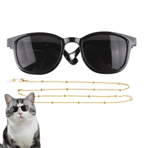 Berriphonia Katzenaugen-Gläser mit Kette – Gläser für Katzenkostüme mit Kette, Outdoor-Rollenspiel im Innenbereich Berriphonia Katzenaugen-Gläser mit Kette – Gläser für Katzenkostüme mit Kette, Outdoor-Rollenspiel im Innenbereich von Berriphonia