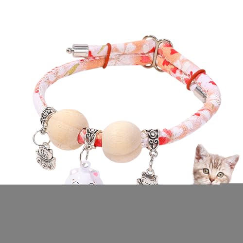 Berriphonia Katzenhalsband | Katzenhalsband mit Zedernperlen, Dekoration für den Hals von Tieren, Größe klein, mittel, groß, Alltag, Wohnzimmer, Spaziergang, Garten, Fotografie von Berriphonia