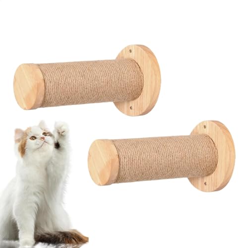 Katzenkletterregale - 2X Holzwandbarchen, stabile Kratzleiter | Sichere Innenmöbel, platzsparende Haustierversorgungen für große Katzen von Berriphonia