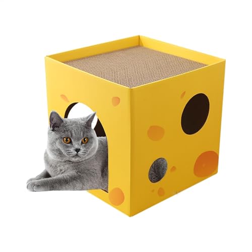 Katzenkratz-Loungebox – Kätzchen-Kratzbaum, Ruhe, Katzenmöbel | Zubehör, Kratzspielzeug, für Innenmöbel, lustiges Spielhaus & Kratzbaum für Katzen, Kätzchen und Haustiere von Berriphonia