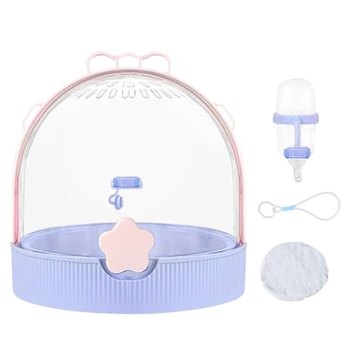 Kleintierträger - 18,2x18x18cm Reise Hasenkäfig, Tragbarer Hamsterkoffer, Haustier Transportbox Mit Wasserflasche | Outdoor Walking Camping -Angelfahrten Für Rennrennvogel Chinchilla Hedgehog Meerschw von Berriphonia