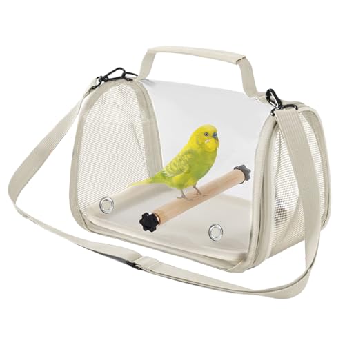 【Reisevogelkäfig】 25,4 x 17,48 x 17,8 cm Transportkäfig für Reisen, tragbar, zusammenklappbarer Haustierkäfig | Leichter Vogelkäfig für Papageien, Kanarienvögel, Reisedesign für alle S von Berriphonia
