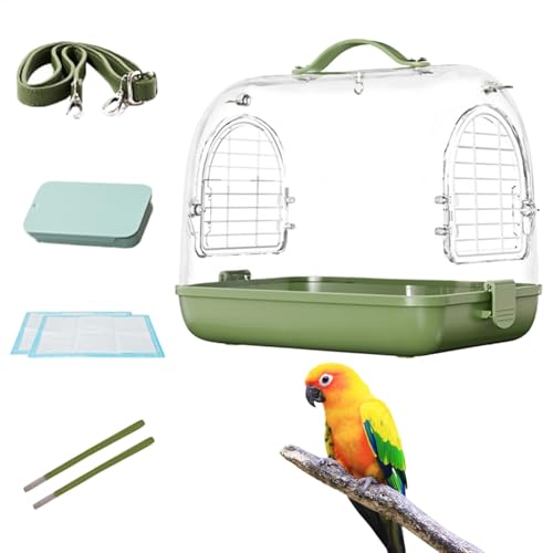 Vogelreisetasche - Metall Vogelkäfig Vogelträger Rucksack | Robuster Käfig mit mehreren Sitzstangen, leicht zugänglichen Türen, Abnehmbares Tablett für einfache Reinigung, sicherer und geräumiger Vogelreisetasche - Metall Vogelkäfig Vogelträger Rucksack | Robuster Käfig mit mehreren Sitzstangen, leicht zugänglichen Türen, Abnehmbares Tablett für einfache Reinigung, sicherer und geräumiger von Berriphonia