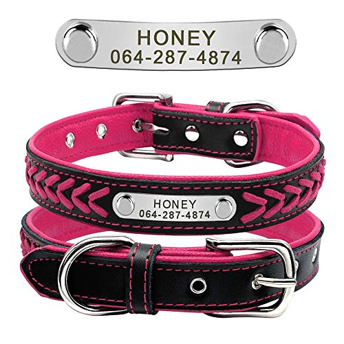 Beirui Gepolstertes Hundehalsband aus Echtleder, personalisierbar, sichere Passform, Halsband mit Namen, rot/schwarz/pink/lila/gelb/violett/Weiß, XS, S, M, L, XL Beirui Gepolstertes Hundehalsband aus Echtleder, personalisierbar, sichere Passform, Halsband mit Namen, rot/schwarz/pink/lila/gelb/violett/Weiß, XS, S, M, L, XL von Beirui