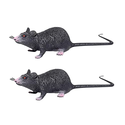 Berrywho 2pcs Halloween gefälschte Ratte, realistische Mäuse Rattenspielzeug, realistisches gruseliges Mäusespielzeug, simulierte Maus -Streichprops, Katzen Hunde Interessantes Spielzeug von Berrywho