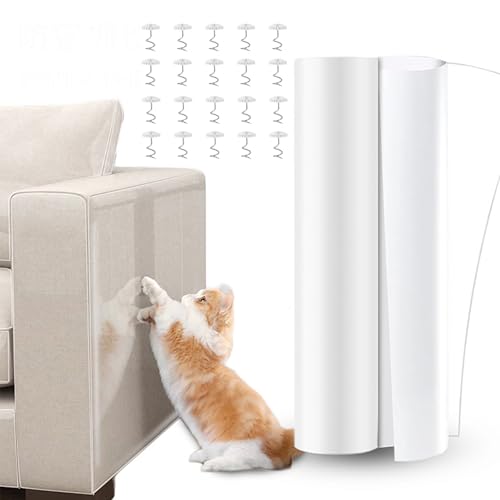Kratzfolie Katzen Selbstklebend, 1000cm x 45cm Katzen Kratzschutz Sofa Transparent, Kratzschutz Wand, Kratzschutzfolie, Couch Kratzschutz Katze, AntiKratz Tape für Möbel Sofa Tür, Mit 20 Twist Pins Kratzfolie Katzen Selbstklebend, 1000cm x 45cm Katzen Kratzschutz Sofa Transparent, Kratzschutz Wand, Kratzschutzfolie, Couch Kratzschutz Katze, AntiKratz Tape für Möbel Sofa Tür, Mit 20 Twist Pins von Bertifive