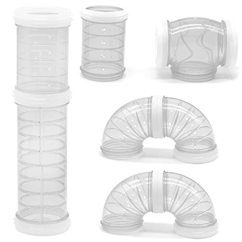 Hamster-Röhren-Set, 8 Stück, transparentes gebogenes Rohr, Haustierkäfig, Tunnel, Hamsterspielzeug, DIY-Verbindungstunnelröhre für Maus, Hamster, Ratte und andere Kleintiere von Besimple