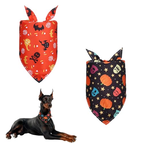 2 Stück Hundekostüm Halloween Halstuch Hund,Halloween Hunde Kostüm Bandana Dog Halskrause Skelett Hundehalstuch Große Halstücher Halskrausen Ghost Halloween-Hund Hundeschal Hundehalloweenkostüme 2 Stück Hundekostüm Halloween Halstuch Hund,Halloween Hunde Kostüm Bandana Dog Halskrause Skelett Hundehalstuch Große Halstücher Halskrausen Ghost Halloween-Hund Hundeschal Hundehalloweenkostüme von Besmrpg