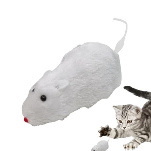 Besreey Aufziehbare Maus, bewegende Katzenspielzeugmaus | Plüsch-Katzenspielzeug zum Aufziehen in Mausform,Interaktives dekoratives Katzenjagdspielzeug, interessantes Kätzchen-Stoffspielzeug für von Besreey