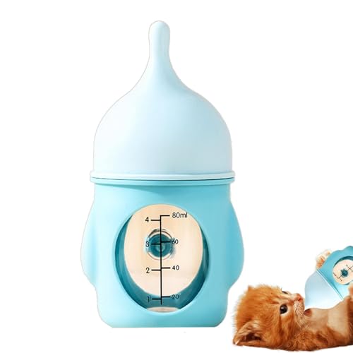 Besreey Haustier-Stillflasche, Kätzchenflaschen zum Stillen,Futterspender für Kätzchen und Welpen | Anti-Erstickungs-Silikon-Futternippel, Kleintierfutterautomat mit visueller Skala für von Besreey