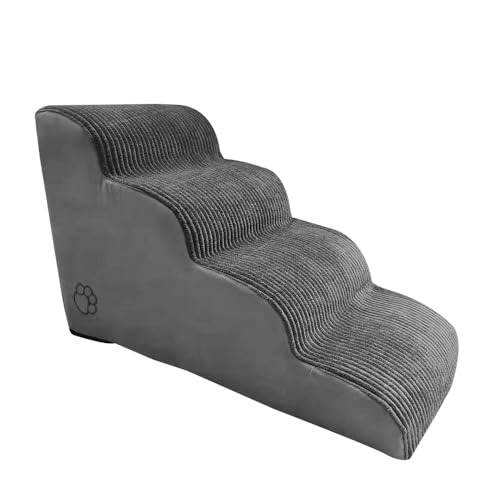 Besreey Haustierrampe für Couch | 4 Tiers Cats High Density Foam Steps für Sofa - Abnehmbare Haustierrampe für Hochbettcouch, atmungsaktive, waschbare Trainingsleiter für die Fensterbank von Besreey