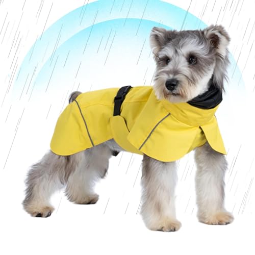 Besreey Hunderegenmäntel für mittelgroße Hunde, Hunderegenjacke,Atmungsaktiver Hunde-Regenmantel mit Kapuze, Slicker-Poncho | Verstellbarer, wasserdichter Regenmantel mit nachtreflektierenden von Besreey
