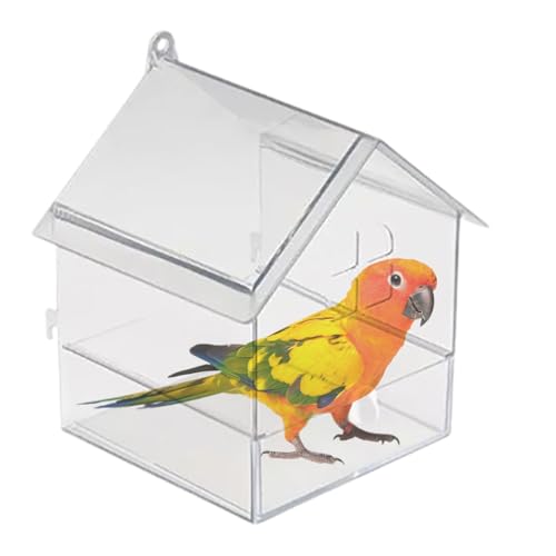 Besreey Innenvogelbad, Vogelbad für Käfig | Acrylvogel -Badewanne Duschbox | Große Badekaumschüssel -Käfigzubehör für Lovebirds & Canary von Besreey