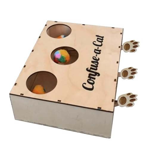 Besreey Katzenjagd-Boxspielzeug, Katzenpuzzlespielzeug | Verwirren Sie eine Katzentoilette | Hölzernes Katzen-Jagdbox-Puzzlespielzeug zur Bereicherung, natürliches interaktives Spielen für Kätzchen, von Besreey