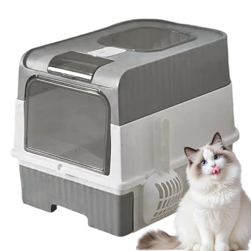 Besreey Katzenklo | Katzentoilette Mit Haube - Geruchsdichter Klappbarer Leichter Katzentoilettenbehälter Mit Siebschaufel Und Reisefreundlichem Tragegriff Für Unterwegs Besreey Katzenklo | Katzentoilette Mit Haube - Geruchsdichter Klappbarer Leichter Katzentoilettenbehälter Mit Siebschaufel Und Reisefreundlichem Tragegriff Für Unterwegs von Besreey