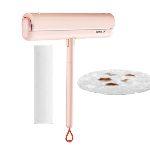 Besreey Lint Roller Für Kleidung - 180 Grad Drehbarer Tierhaarentferner Mit Rollen - Reinigungszubehör mit Nachfüllpackung für Katze Hund Teppich Polster Boden Wäsche Auto Sitz Möbel Bett Couch von Besreey