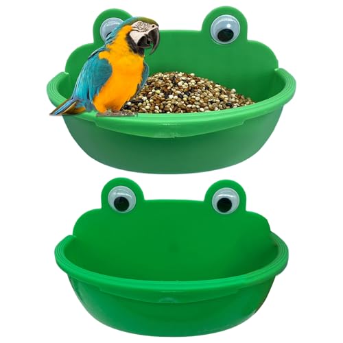 Besreey Vogelschalen für Vogelkäfige, Badeschale für Vögel, Trinkbehälter für Unzertrennliche und 2 Stück spritzwassergeschützte Badeschalen für Papageienarten wie Ara, Nymphensittich und von Besreey