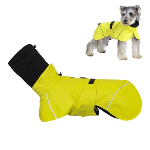 Besreey Wasserdichter Hunderegenmantel,Hunderegenmantel | Atmungsaktiver Hunde-Regenmantel mit Kapuze, Slicker-Poncho | Einfach an- und auszuziehender, Verstellbarer Regenmantel, wasserdicht, von Besreey