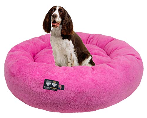 Bessie and Barnie Ultra Plush Deluxe Comfort Pet Dog & Cat Pink Snuggle Bed (Multiple Sizes) - Machine Washable, Made in The USA, Reversible, Durable Soft Fabrics von Bessie + Barnie