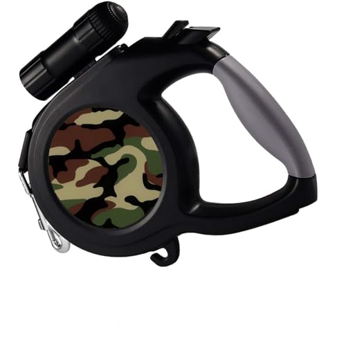Camo einziehbare Hundeleine, 7,9 m, Nylonband für mittelgroße und große Hunde, tragbares Design mit Ein-Knopf-Bremse/Verriegelung, kein Verheddern, robuste Hundeleine mit rutschfestem Griff, Olivgrün von Best Dog Supplies For the Love of Dogs