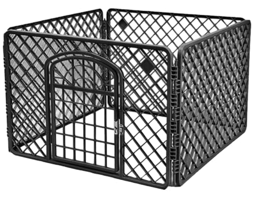 Hundelaufstall 90x90x60cm Schwarz | Hundespielgehege – Faltbar und sicher für den Innen- und Außenbereich, ideal für Haustiere, Welpen und kleine Hunde, perfekt für Wohnungen von Best For Home