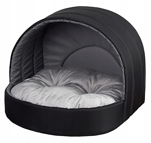 Best For Pets Hundehütte Hundebett Tierbett Katzenbett (Schwarz, 50x46 cm) von Best For Pets