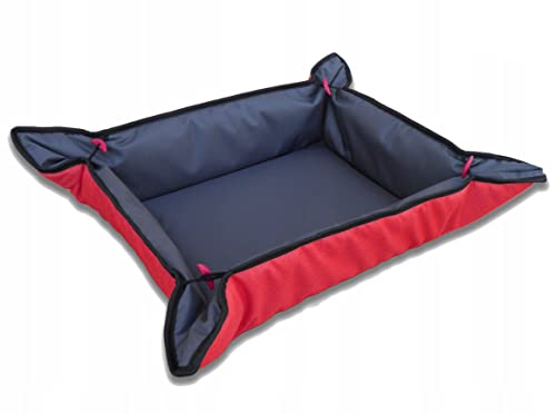 Best For Pets Hundebett Hundekissen Hundematte Zweiseitig Wasserdicht Tierbett Katzenbett (Rot-anthrazit, 90x80) von Best For Pets