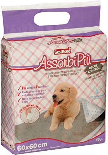 Best Friend - 10 Hundematten „AssorbiPiù“ mit Aktivkohle 60 x 60 cm von Best Friend