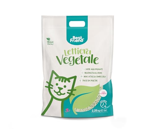 Best Friend - Langlebiges Pflanzenstreu für Katzen, 5 l. Natürlicher Sand und super klumpend. Entsorgbar im Bio oder Toilette. Neutralisiert Gerüche und klebt Nicht an Pfoten und Fell. von Best Friend