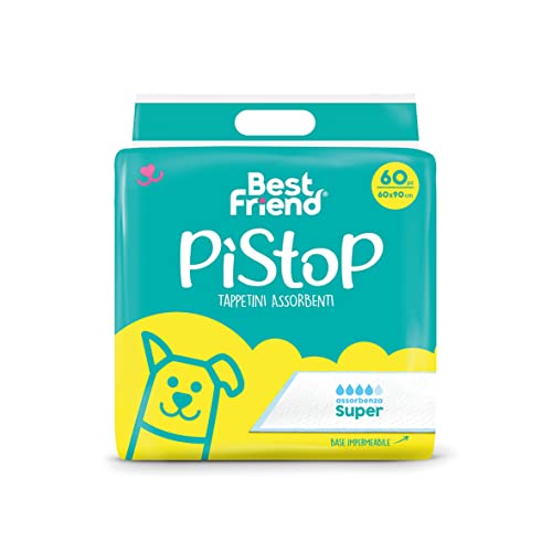 Best Friend PìStop Traverse Hunde- und Unisex-Hundegeschirr, super saugfähig, hygienisch, 60 x 90 cm, 60 Stück, Einweg-, reiß- und geruchsfrei, für große Hunde von Best Friend