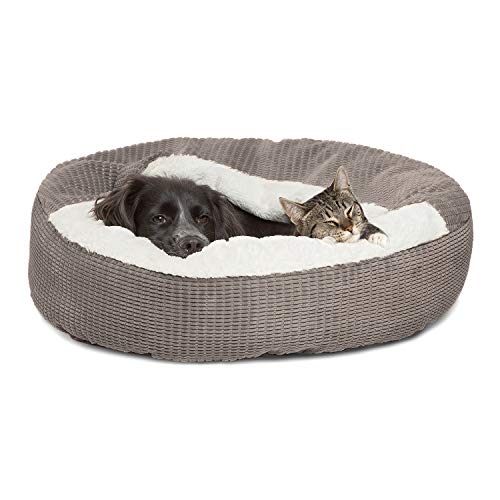 Best Friends by Sheri Cozy Cuddler Luxury Orthopedic Dog and Cat Bed with Hooded Blanket for Warmth and Security - Machine Washable, Water/Dirt Resistant Base - Standard Grey, Jumbo (CZC-MSN-GRY-2626) von Best Friends by Sheri