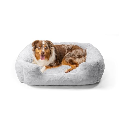 Best Friends by Sheri Soothe & Snooze Lounge Lux - Hundebett - Memory-Foam - rechteckig/waschbar - Grau - L 91 x 69 cm von Best Friends by Sheri