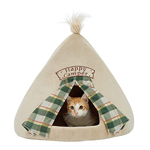 Haustierhütte in Happy Camper Wheat – 360 Grad Abdeckung für Komfort und Sicherheit, waschbar, für Haustiere bis zu 6,8 kg von Best Friends by Sheri