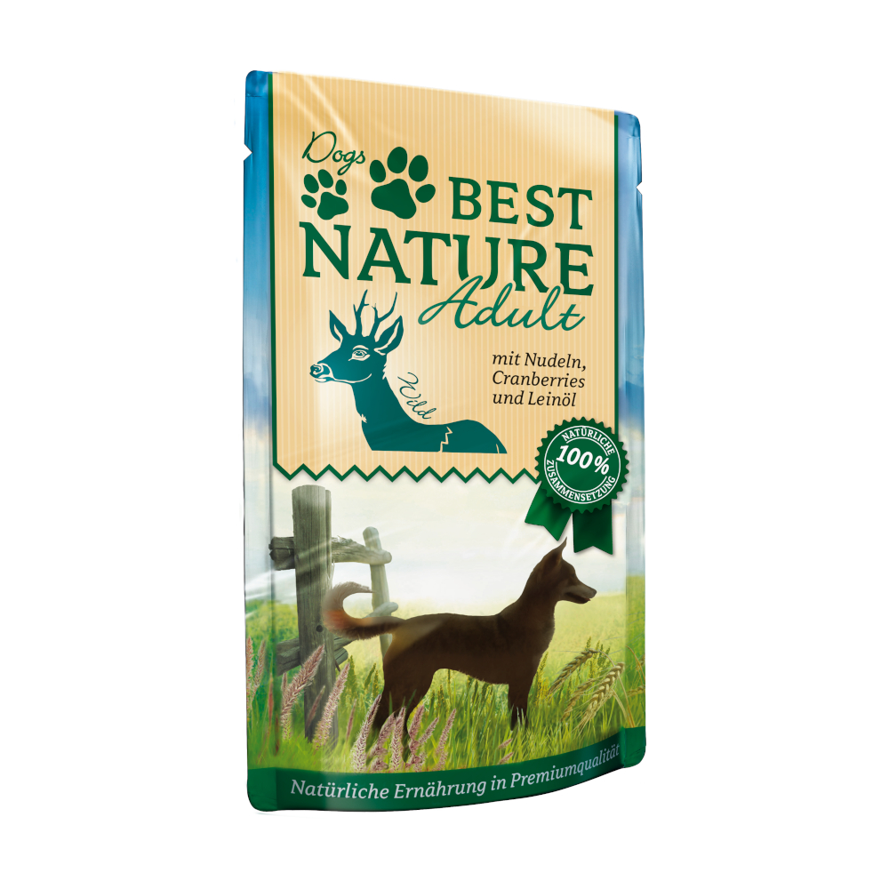 Best Nature Adult Dog 12 x 150 g - Wild & Nudeln Best Nature Adult Dog 12 x 150 g - Wild & Nudeln von Best Nature