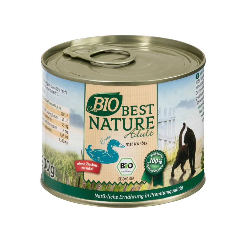 Best Nature Cats Bio Ente und Kürbis - Sparpaket: 12 x 200 g Best Nature Cats Bio Ente und Kürbis - Sparpaket: 12 x 200 g von Best Nature