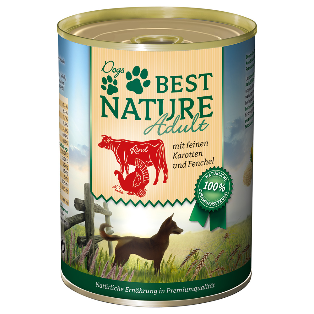 Best Nature Dog Adult 6 x 400 g - Pute, Rind & Karotten Best Nature Dog Adult 6 x 400 g - Pute, Rind & Karotten von Best Nature
