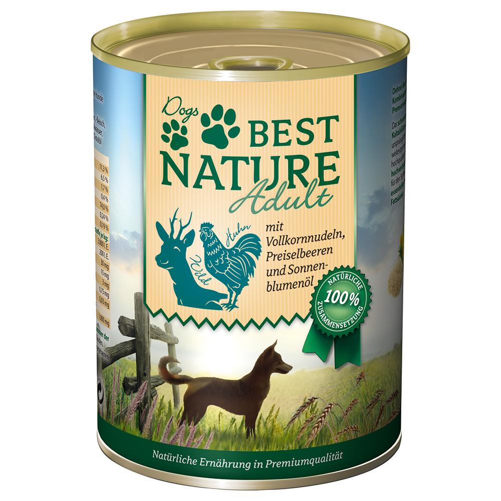 Best Nature Dog Adult 6 x 400 g - Wild, Huhn & Nudeln von Best Nature