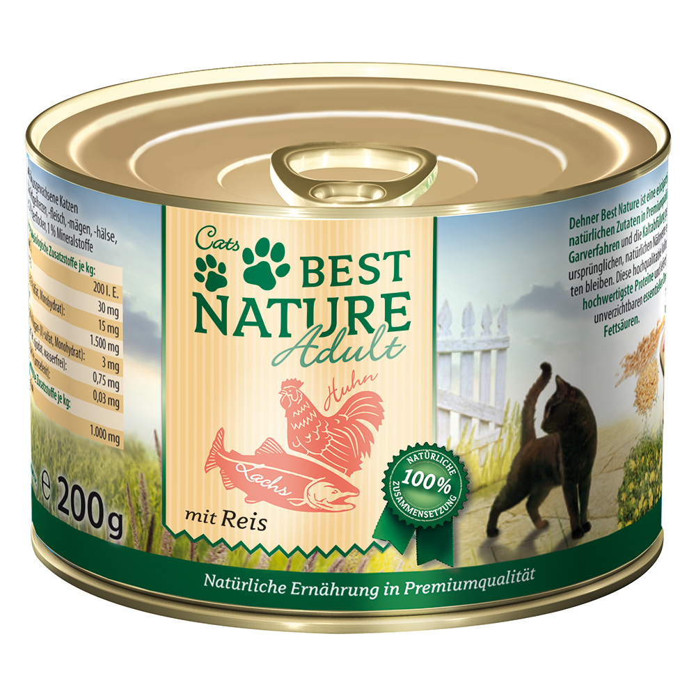 Sparpaket Best Nature Cat Adult 12 x 200 g - Lachs, Huhn & Reis von Best Nature