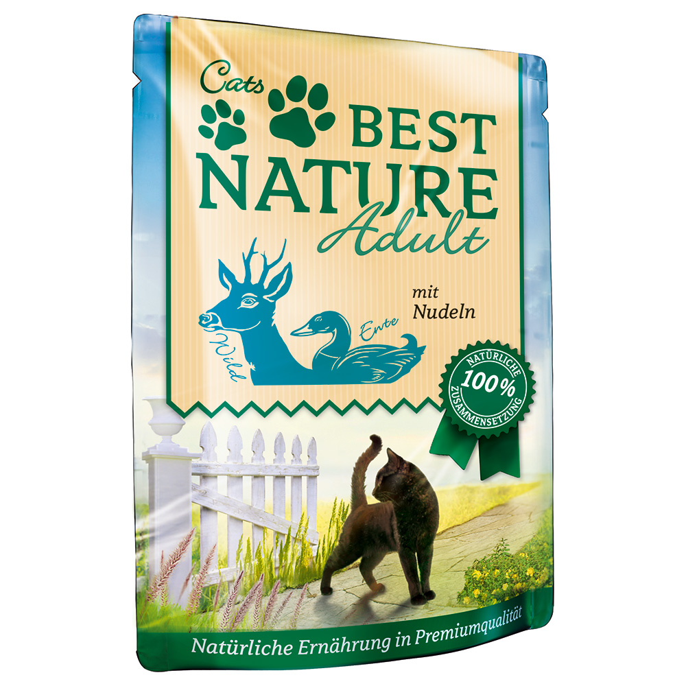Sparpaket Best Nature Cat Adult 32 x 85 g - Wild, Ente & Nudeln Sparpaket Best Nature Cat Adult 32 x 85 g - Wild, Ente & Nudeln von Best Nature