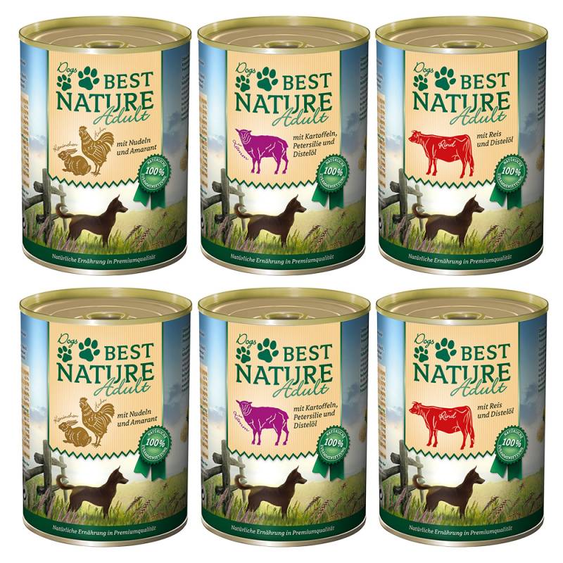 Sparpaket Best Nature Dog Adult 12 x 400 g - Mixpack (3 Sorten) von Best Nature