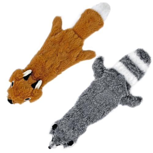 2-in-1 Quietschendes Hundespielzeug mit weichem, strapazierfähigem Stoff für kleine, mittlere und große Haustiere by Best Pet Supplies - Keine Füllung für das Spielen im Haus, Fuchs, Waschbär, size S 2-in-1 Quietschendes Hundespielzeug mit weichem, strapazierfähigem Stoff für kleine, mittlere und große Haustiere by Best Pet Supplies - Keine Füllung für das Spielen im Haus, Fuchs, Waschbär, size S von Best Pet Supplies