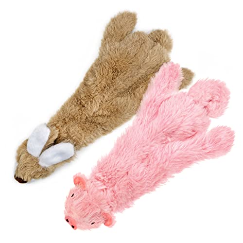 Best Pet Supplies 2-in-1 Hundespielzeug mit Quietschelement, Hase und Schwein, klein, PT40T-41-M von Best Pet Supplies