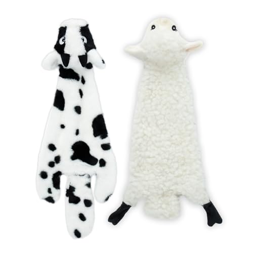 2-in-1 Quietschendes Hundespielzeug mit weichem, strapazierfähigem Stoff für kleine, mittlere und große Haustiere by Best Pet Supplies - Keine Füllung für das Spielen im Haus, Schaf, Kuh, size L 2-in-1 Quietschendes Hundespielzeug mit weichem, strapazierfähigem Stoff für kleine, mittlere und große Haustiere by Best Pet Supplies - Keine Füllung für das Spielen im Haus, Schaf, Kuh, size L von Best Pet Supplies