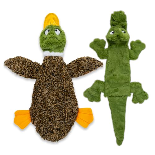 2-in-1 Quietschendes Hundespielzeug mit weichem, strapazierfähigem Stoff für kleine, mittlere und große Haustiere by Best Pet Supplies -Keine Füllung für das Spielen im Haus, Ente & Alligator, size M 2-in-1 Quietschendes Hundespielzeug mit weichem, strapazierfähigem Stoff für kleine, mittlere und große Haustiere by Best Pet Supplies -Keine Füllung für das Spielen im Haus, Ente & Alligator, size M von Best Pet Supplies