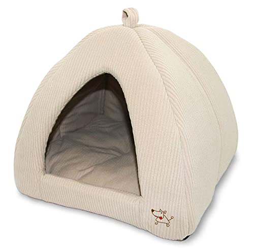 Best Pet Supplies Haustierzelt, weiches Bett für Hunde und Katzen, Cord, 40,6 x 40,6 x 35,6 cm, Beige von Best Pet Supplies