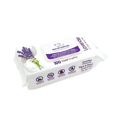 Tierpflegetücher für Hunde und Katzen (100 Stück) by Best Pet Supplies - Deodorant auf Pflanzenbasis für Mäntel und trockene, juckende oder empfindliche Haut, Beruhigendes Lavendel, size 20x23 cm Tierpflegetücher für Hunde und Katzen (100 Stück) by Best Pet Supplies - Deodorant auf Pflanzenbasis für Mäntel und trockene, juckende oder empfindliche Haut, Beruhigendes Lavendel, size 20x23 cm von Best Pet Supplies